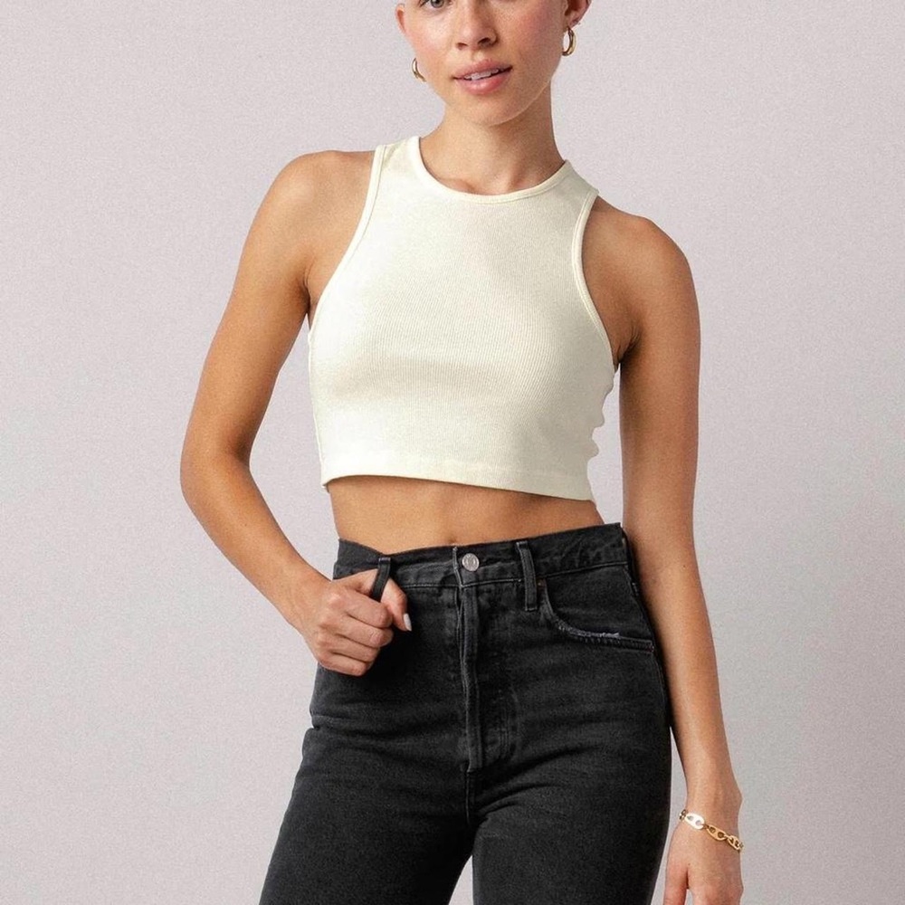 Foundationals Classic Cropped Tank in buttercream